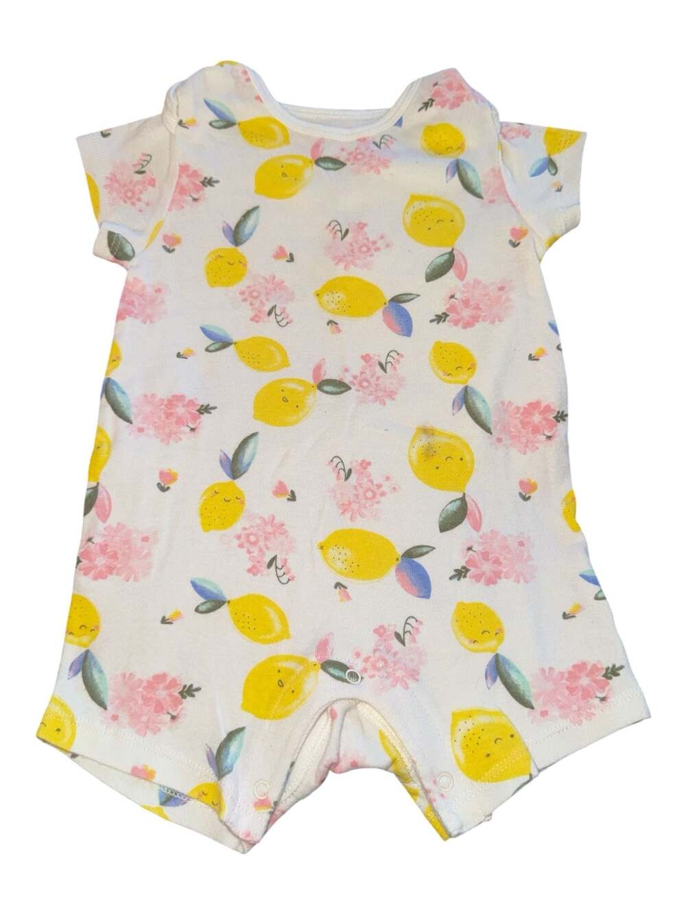 Old Navy Baby Short-Sleeve Lemon and Floral Print Romper